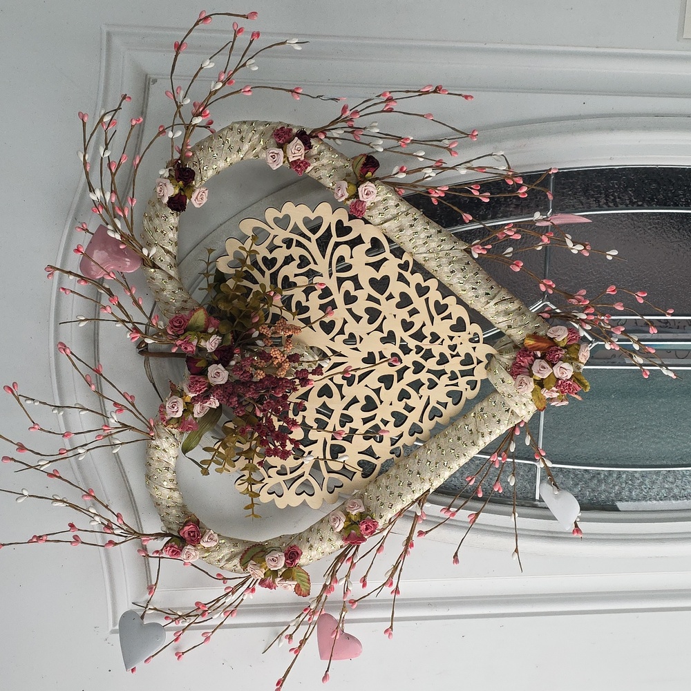 Valentines Day Vintage Romantic Victorian Inspired Wreath NEW